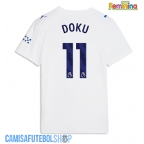 Camisa de time de futebol Manchester City Jeremy Doku #11 Replicas 3º Equipamento Feminina 2026-27 Manga Curta